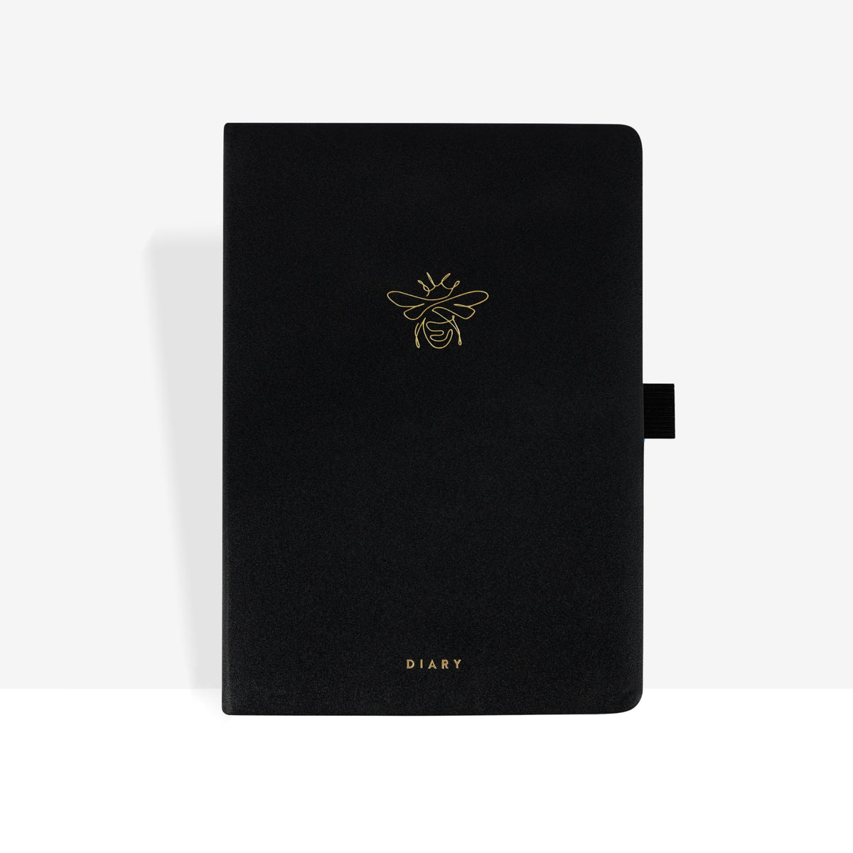 2027 Daily Diary | Gold Bee closed cover in black gold bee-embossed vegan leather