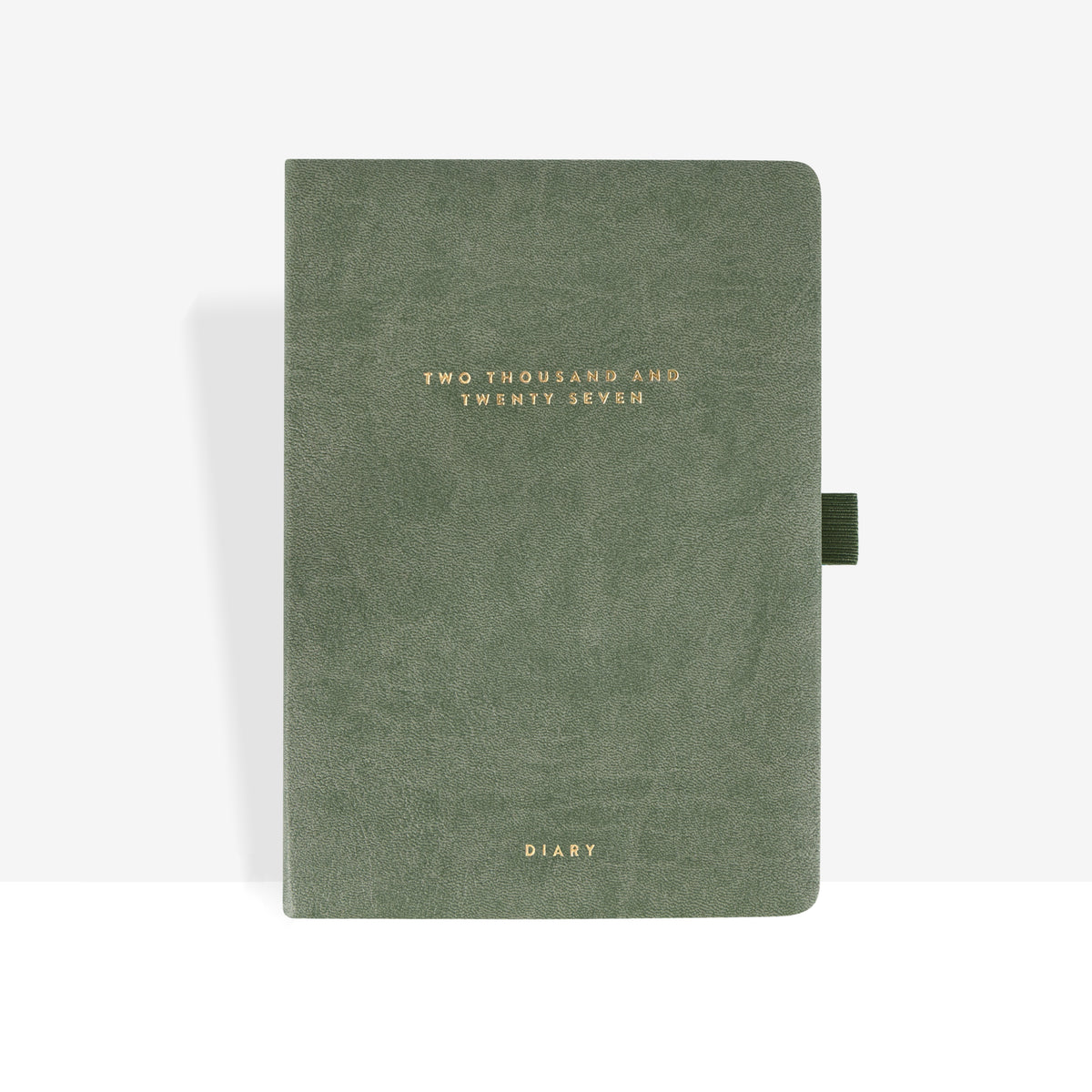2027 Daily Diary | Sage closed cover in sage green croc-embossed vegan leather