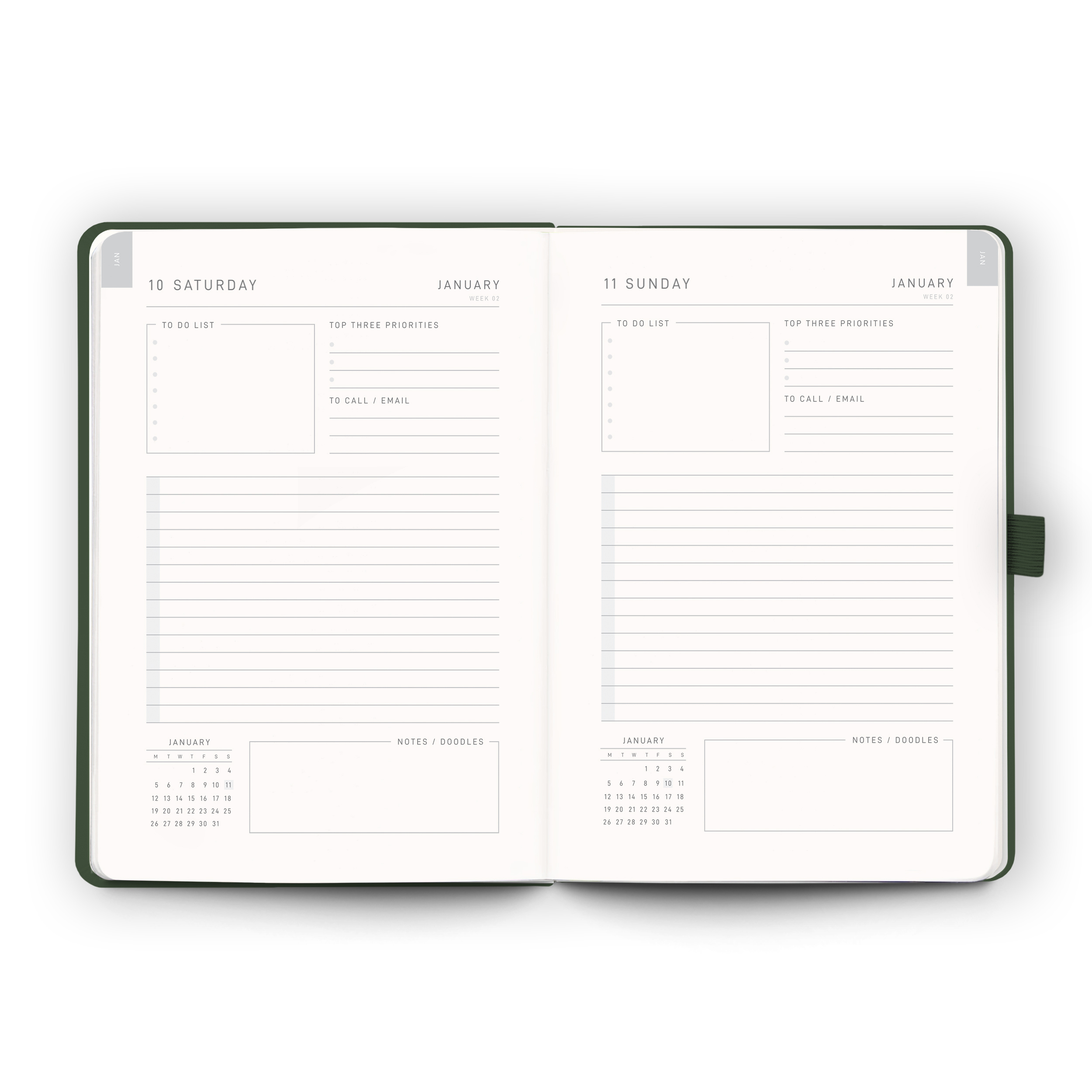 Emerald - 2026 Diary - Day per Page A5 - Scribble & Dot -