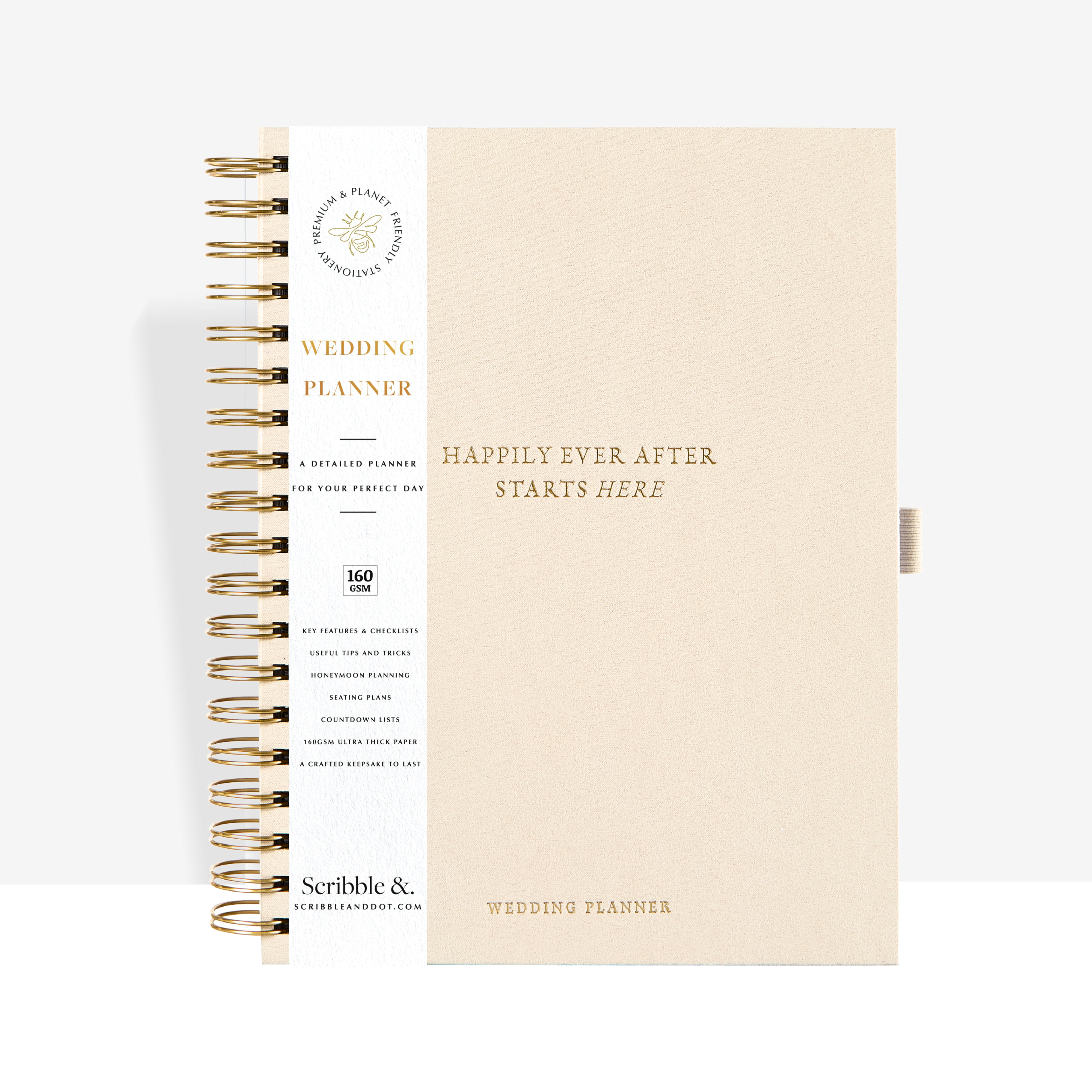 Elegant Wedding Planner Binder Suede - Scribble & Dot