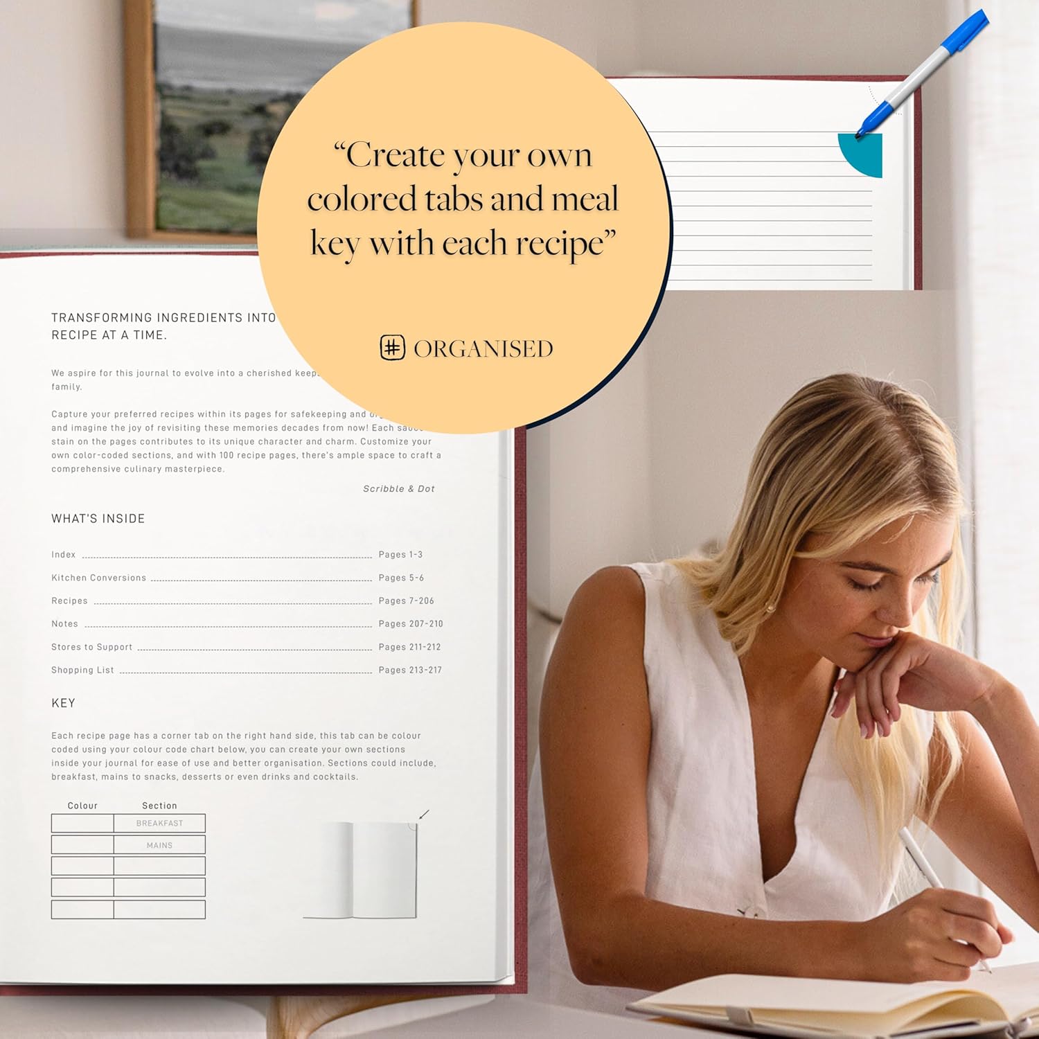 Luxury Recipe Journal - Burgundy - Scribble & Dot