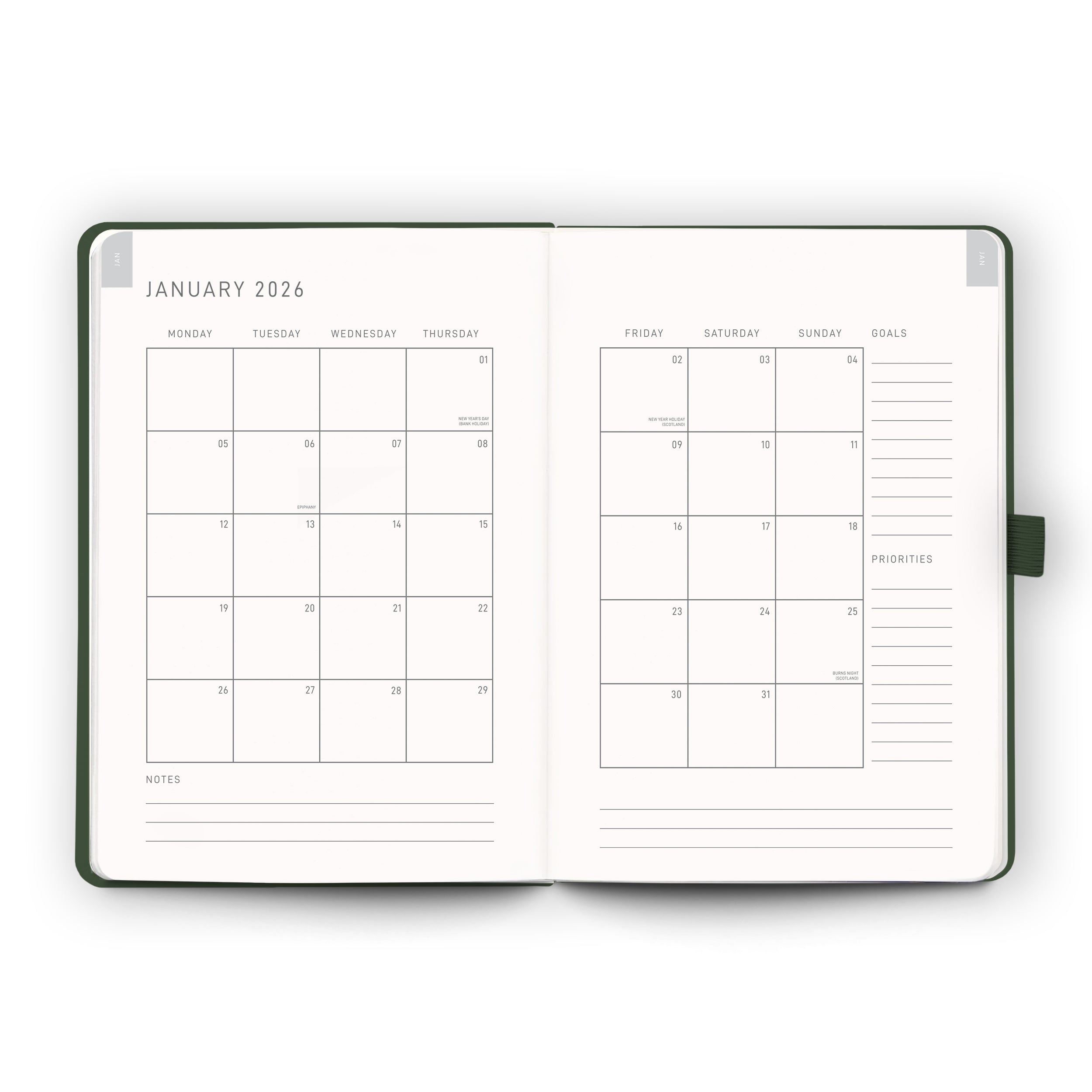 Emerald - 2026 Diary - Day per Page A5 - Scribble & Dot