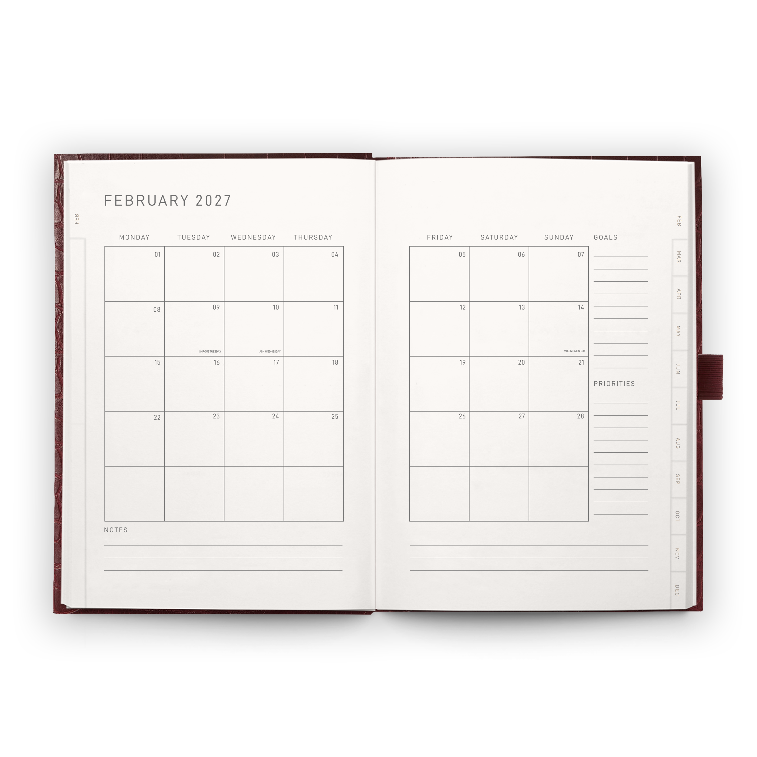 2027 A6 Diary | Espresso Croc