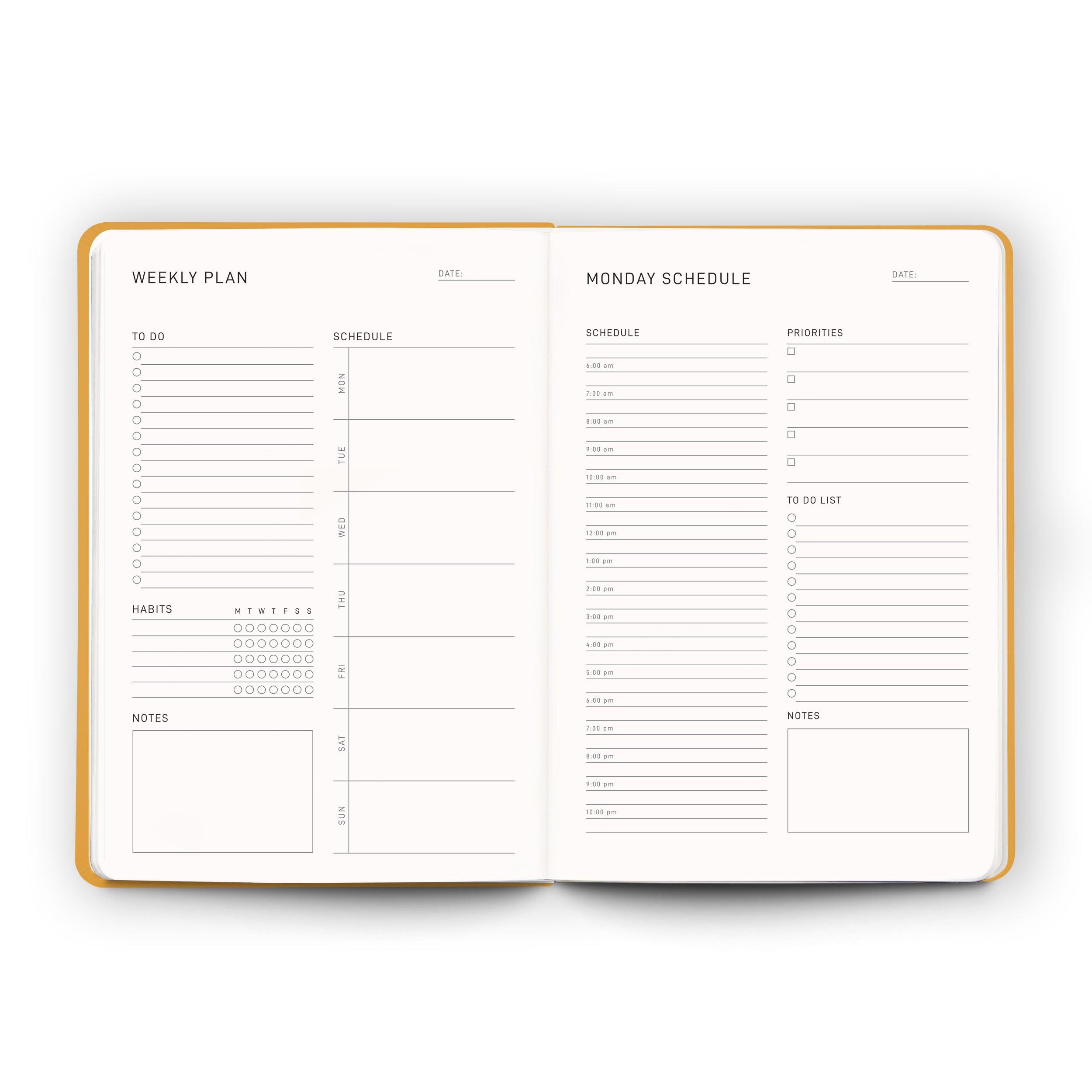 Daily Planner - Mustard - Scribble & Dot