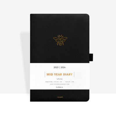 A5 MID-YEAR DIARY - GOLD BEE - Scribble & Dot