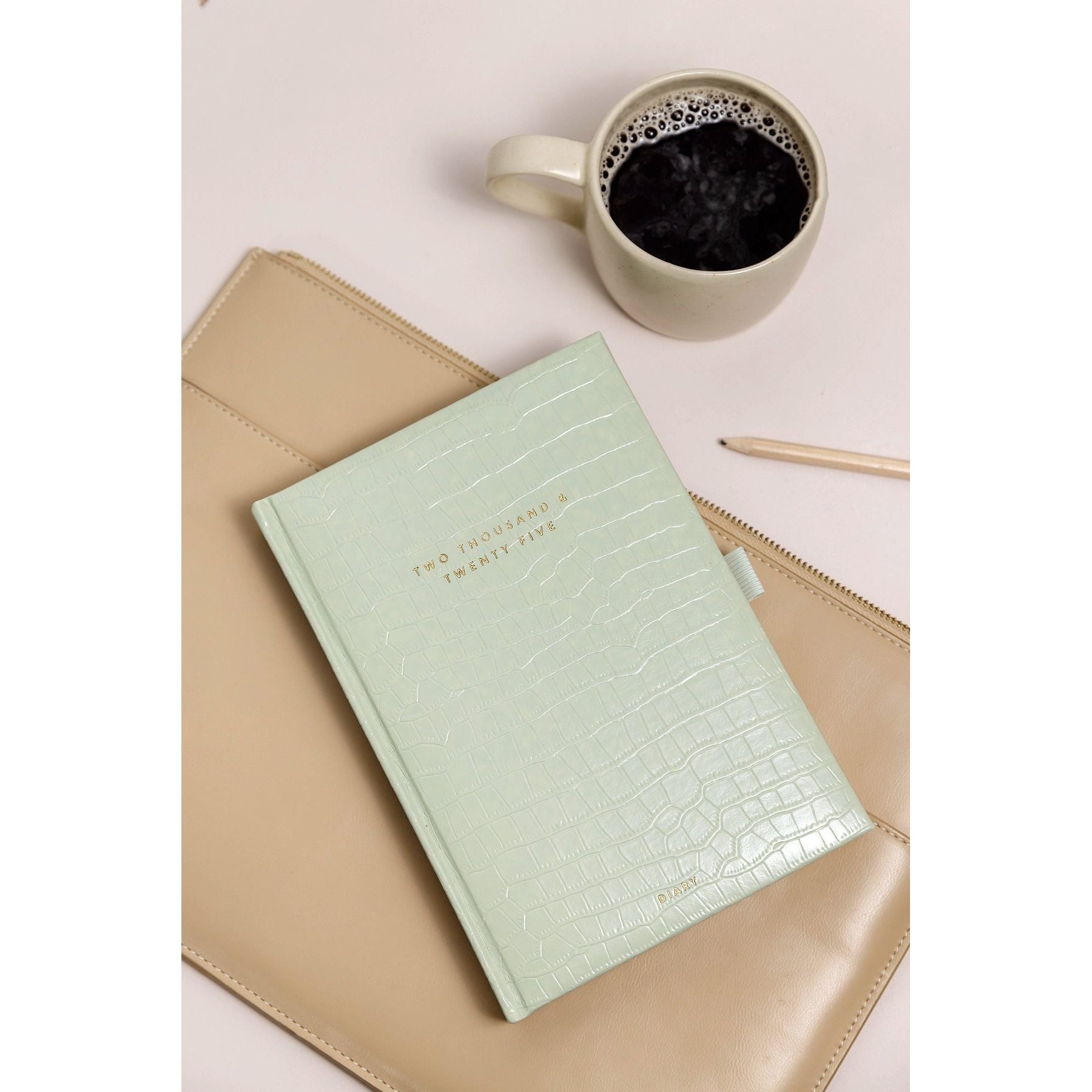 Sage Croc A5 2025 Diary - Scribble & Dot