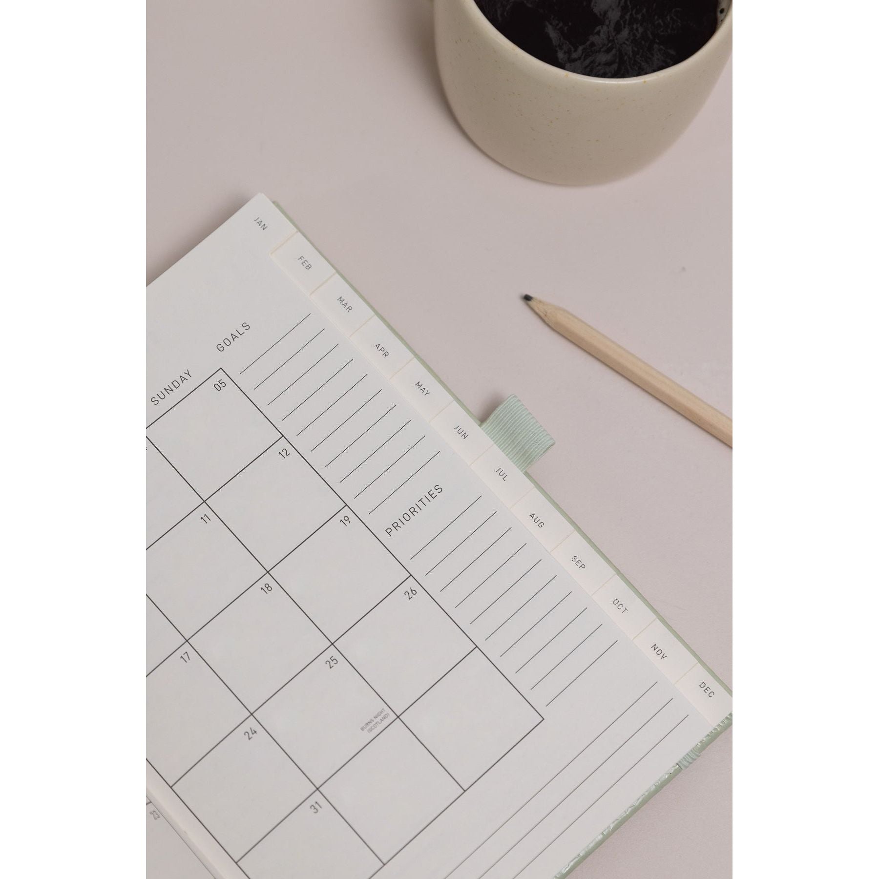 Sage Croc A5 2025 Diary - Scribble & Dot
