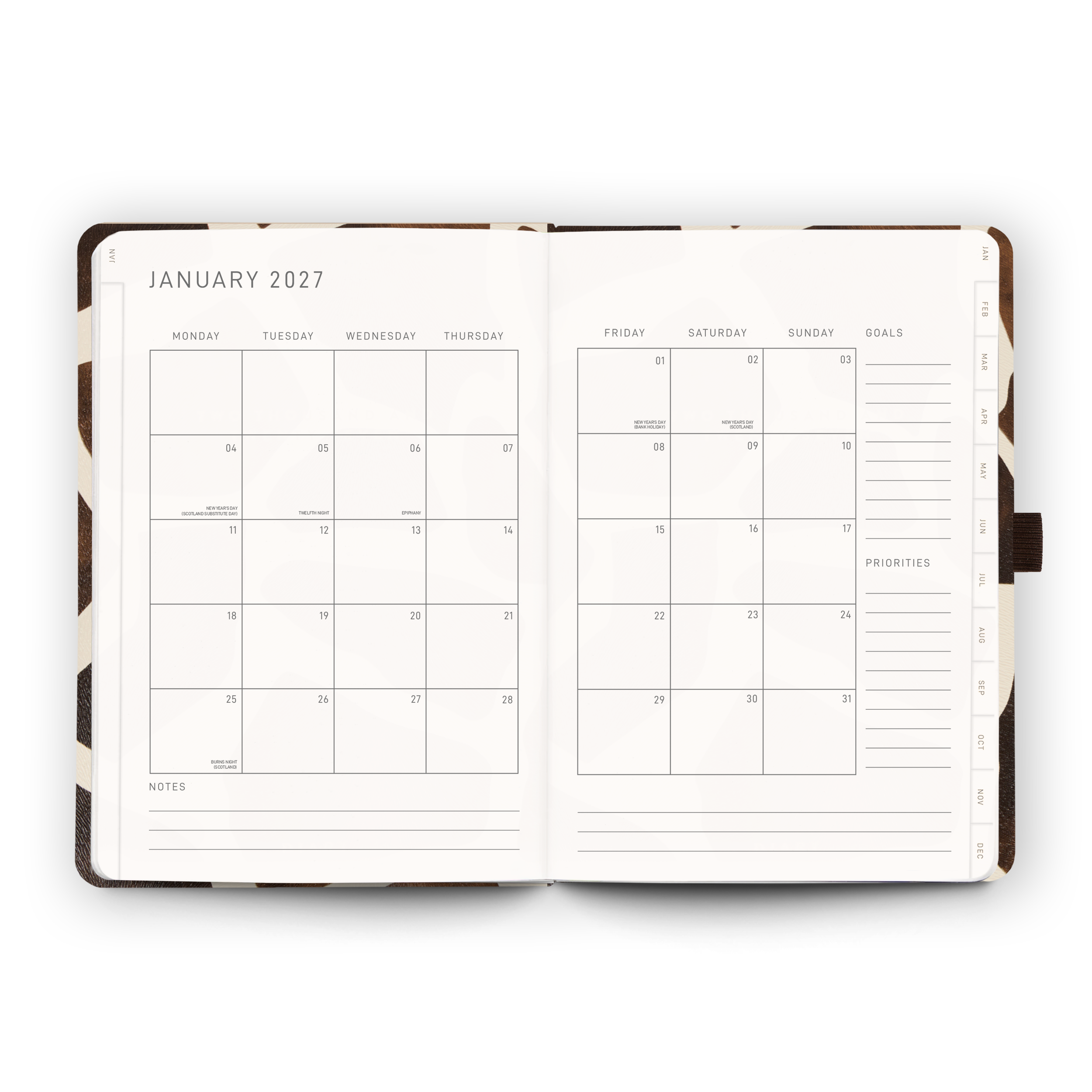 2027 Weekly Diary | Hide