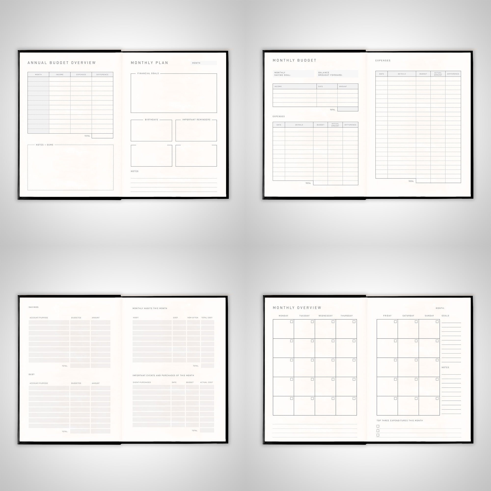 Budget Planner - Black A5 - Scribble & Dot