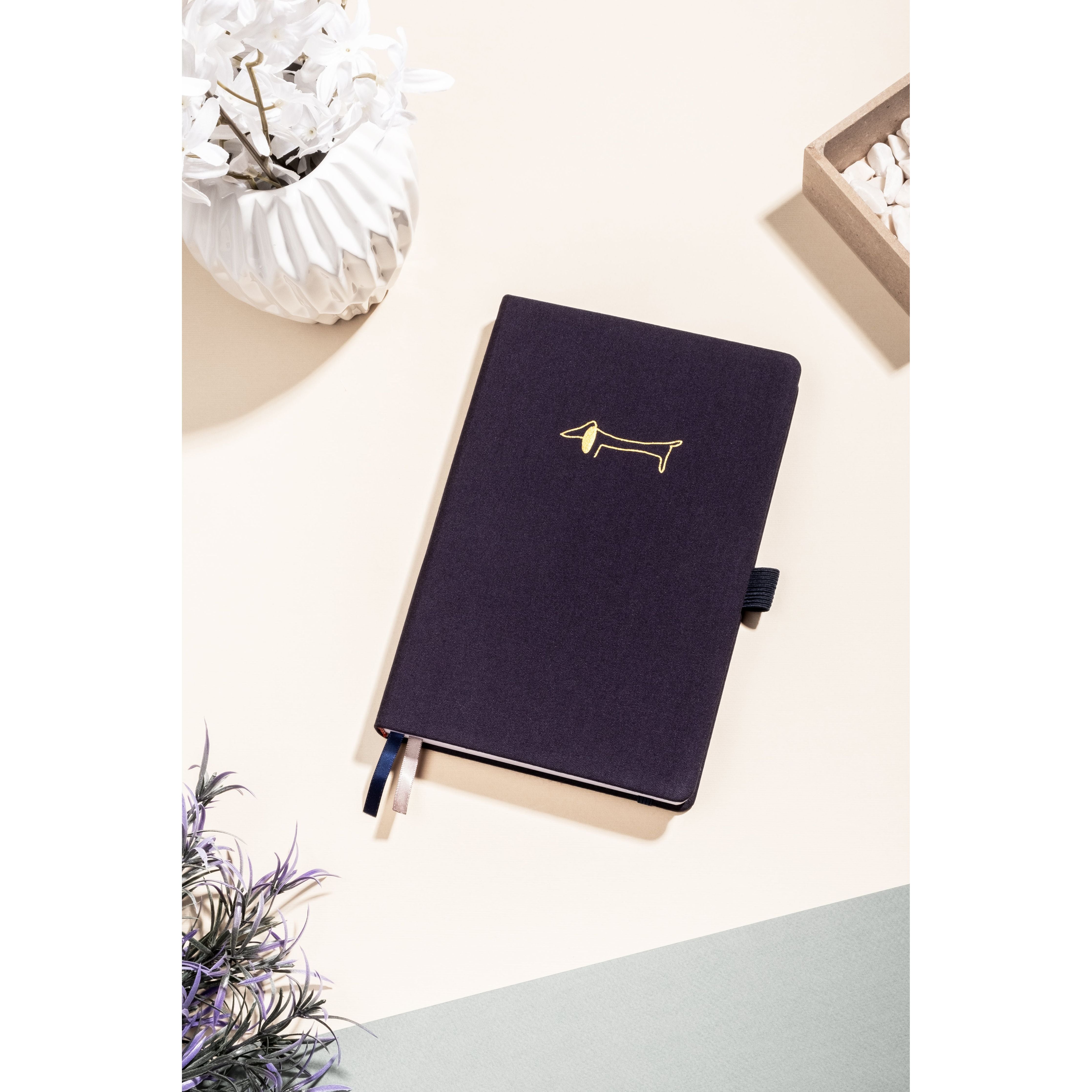 Navy Dachshund - A5 - Scribble & Dot