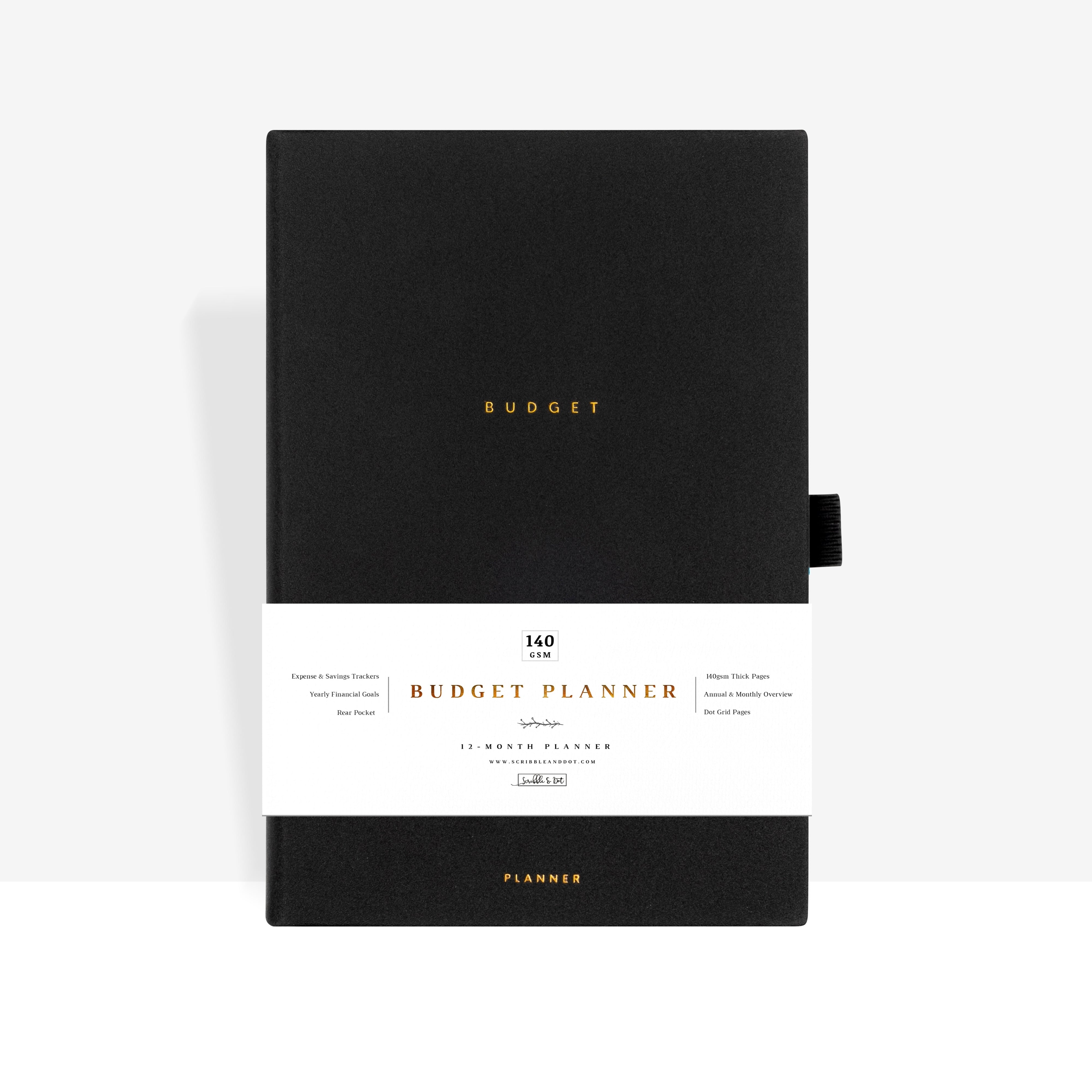 Budget Planner - Black A5 - Scribble & Dot