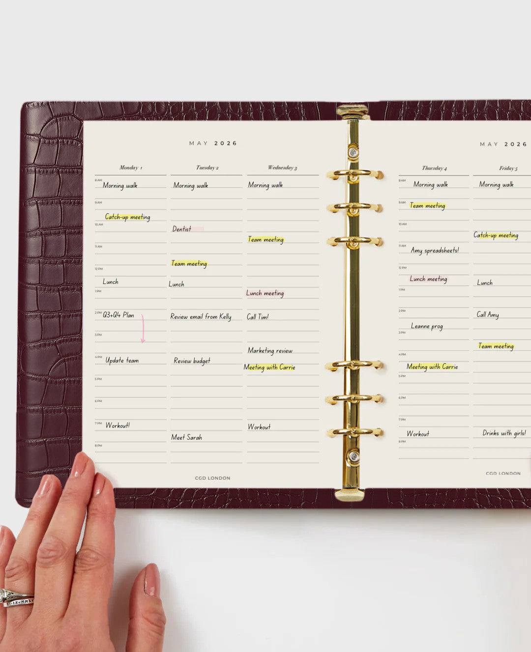 Classic Agenda - Chocolate Cherry Croc - CGD London