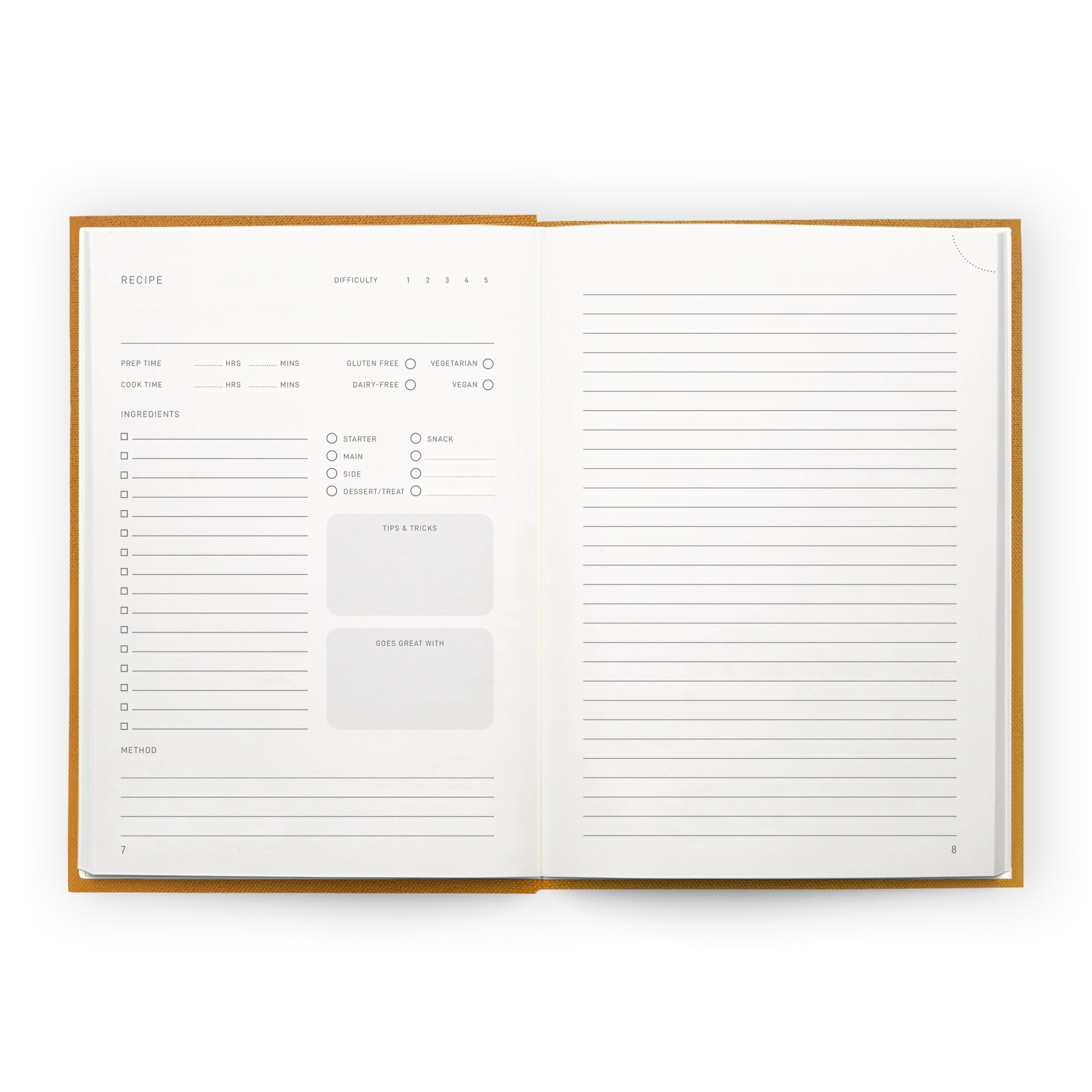 RECIPE JOURNAL - MUSTARD - Scribble & Dot