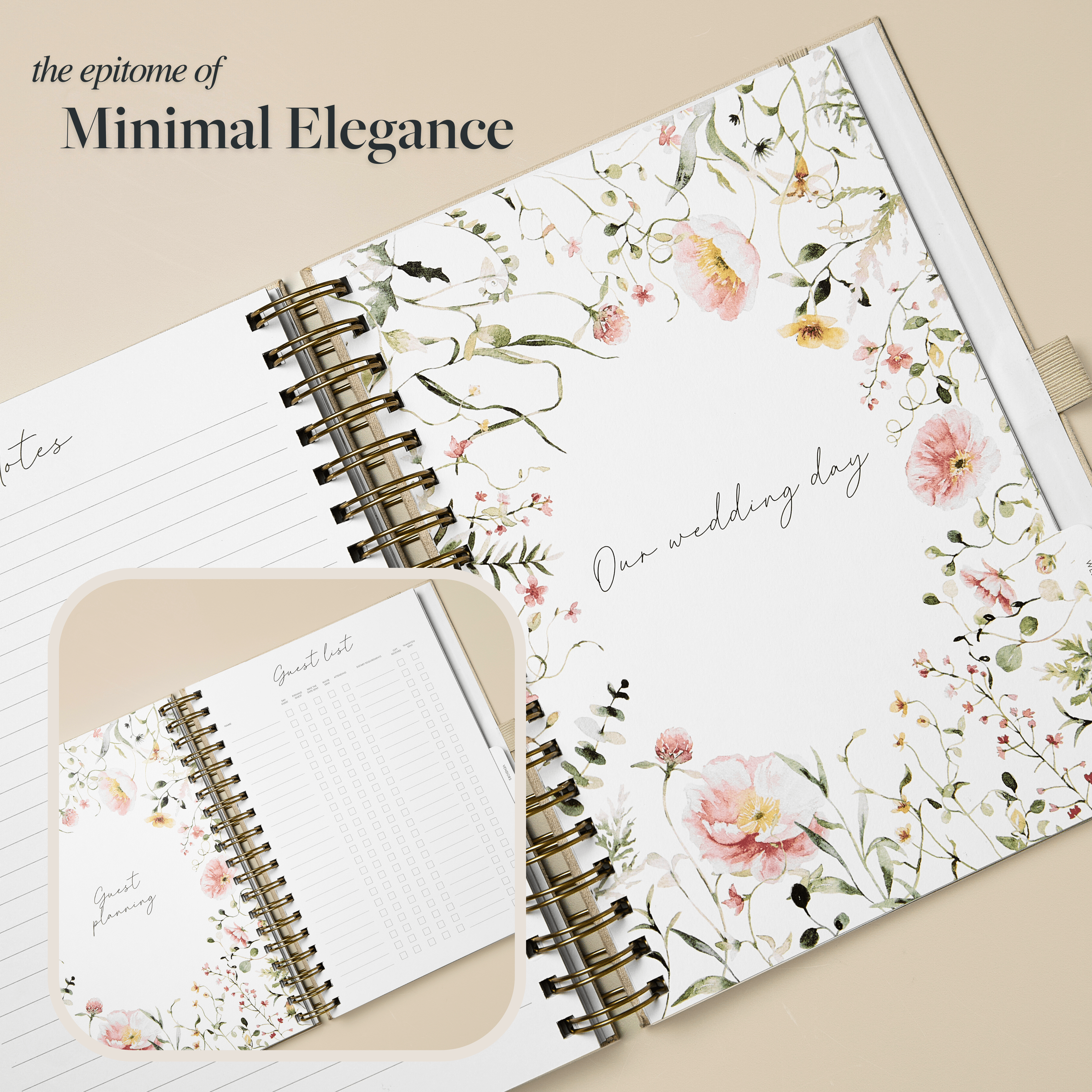 Elegant Wedding Planner Binder Suede - Scribble & Dot
