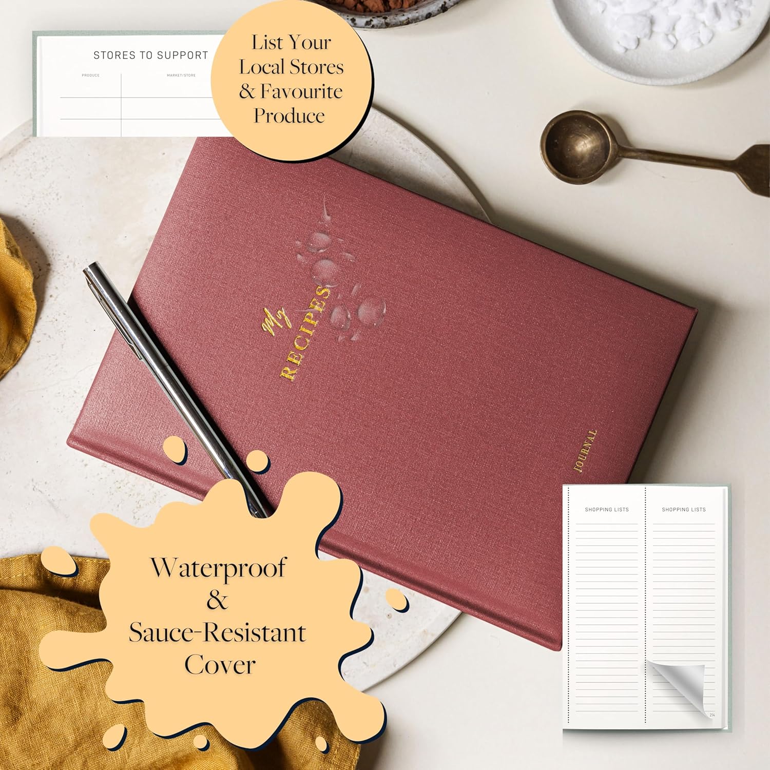 Luxury Recipe Journal - Burgundy - Scribble & Dot