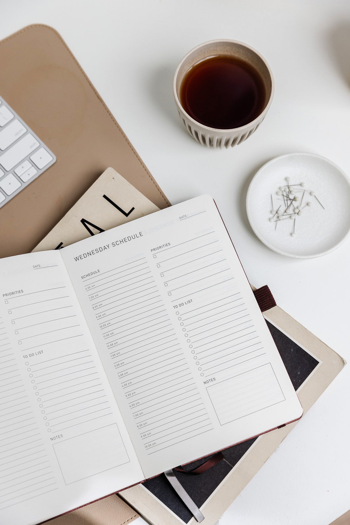 Daily Productivity Planner - Burgundy - Scribble & Dot