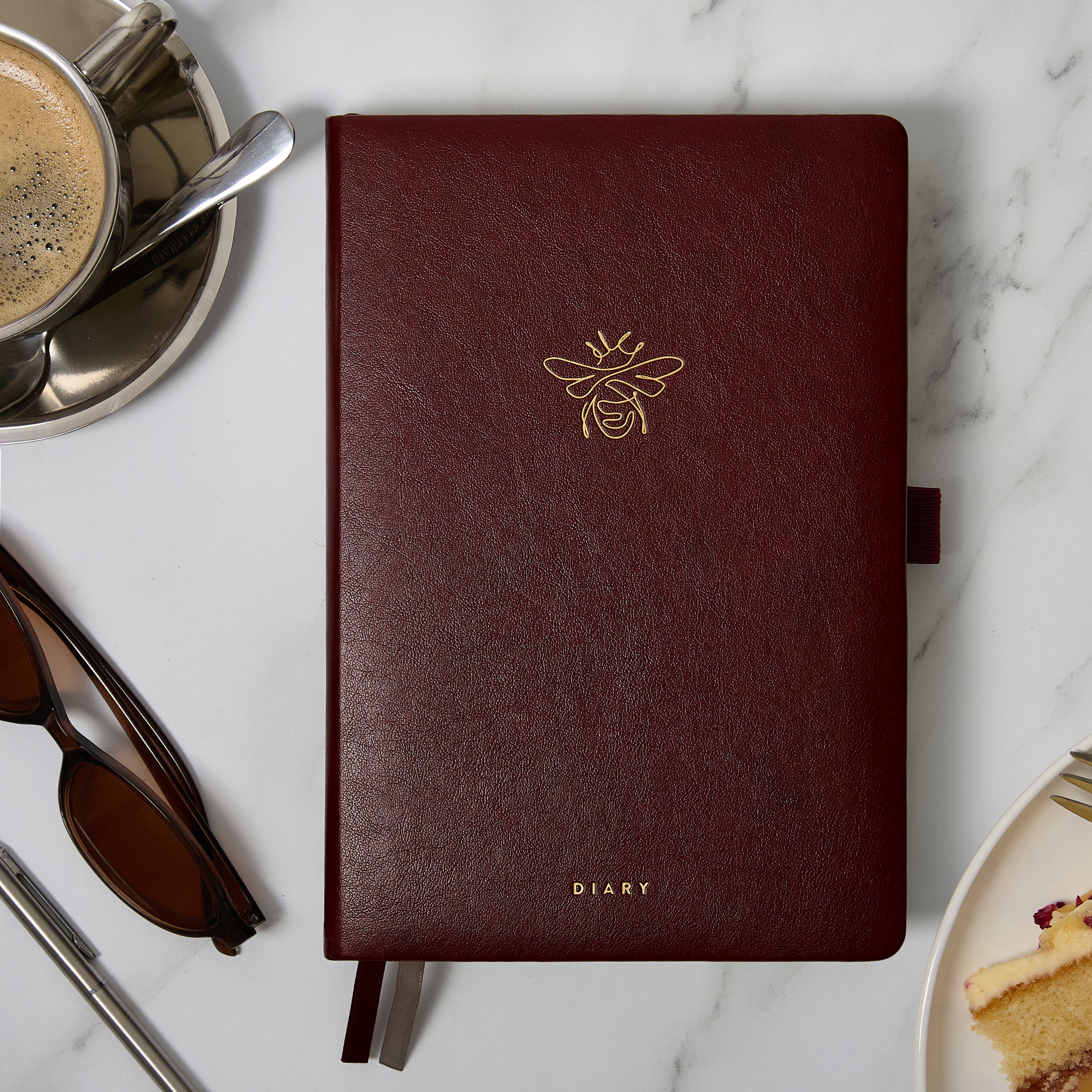 Dark Maroon - 2026 Diary - Day per Page A5