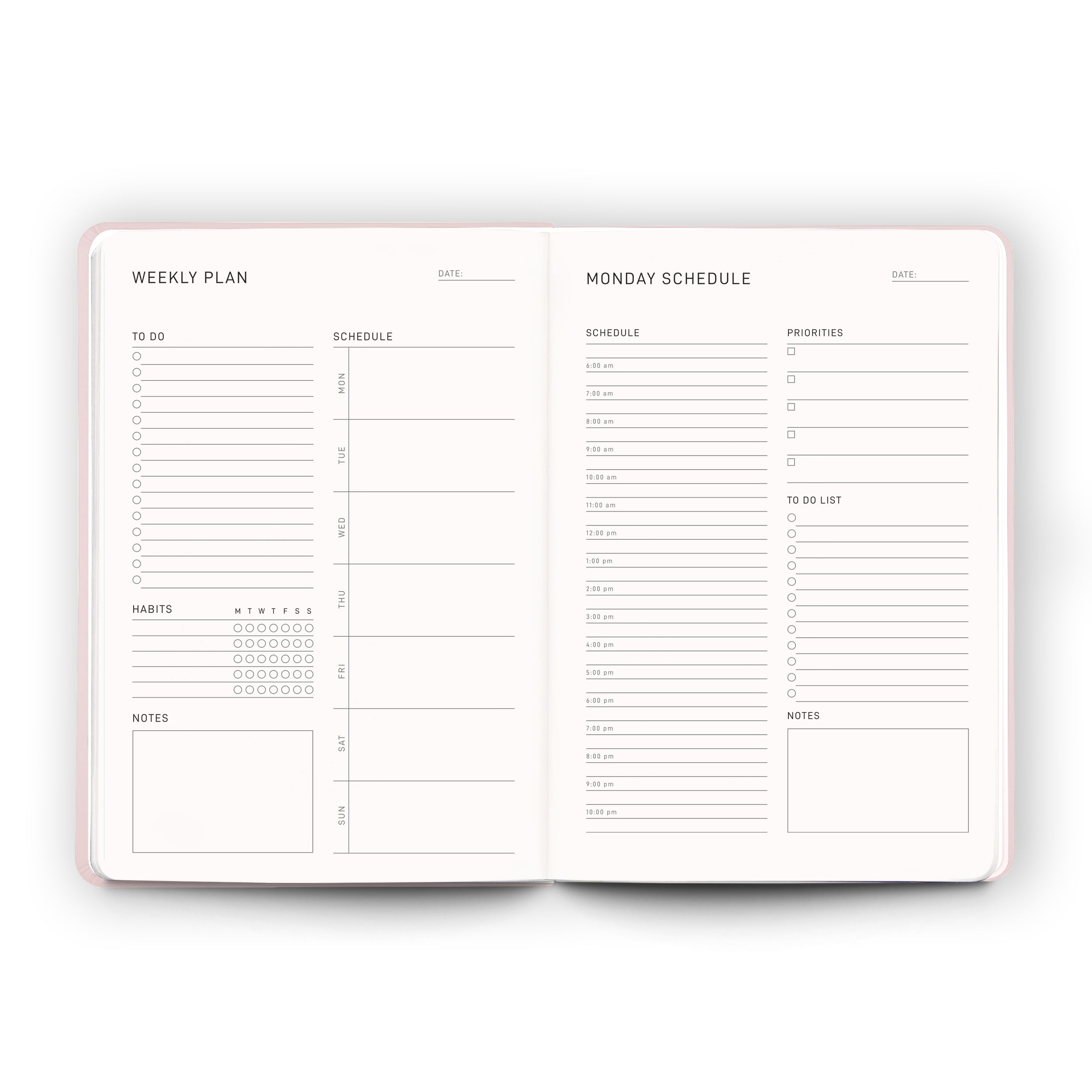 Daily Planner - Blush Pink - Scribble & Dot