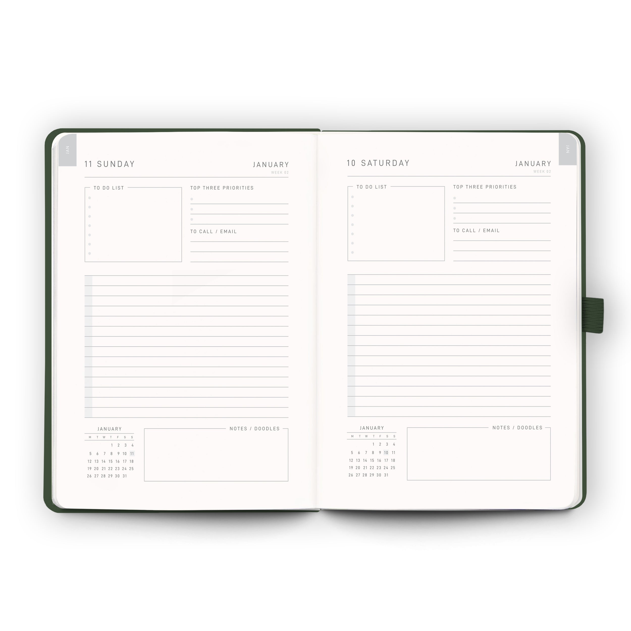 Emerald - 2026 Diary - Day per Page A5