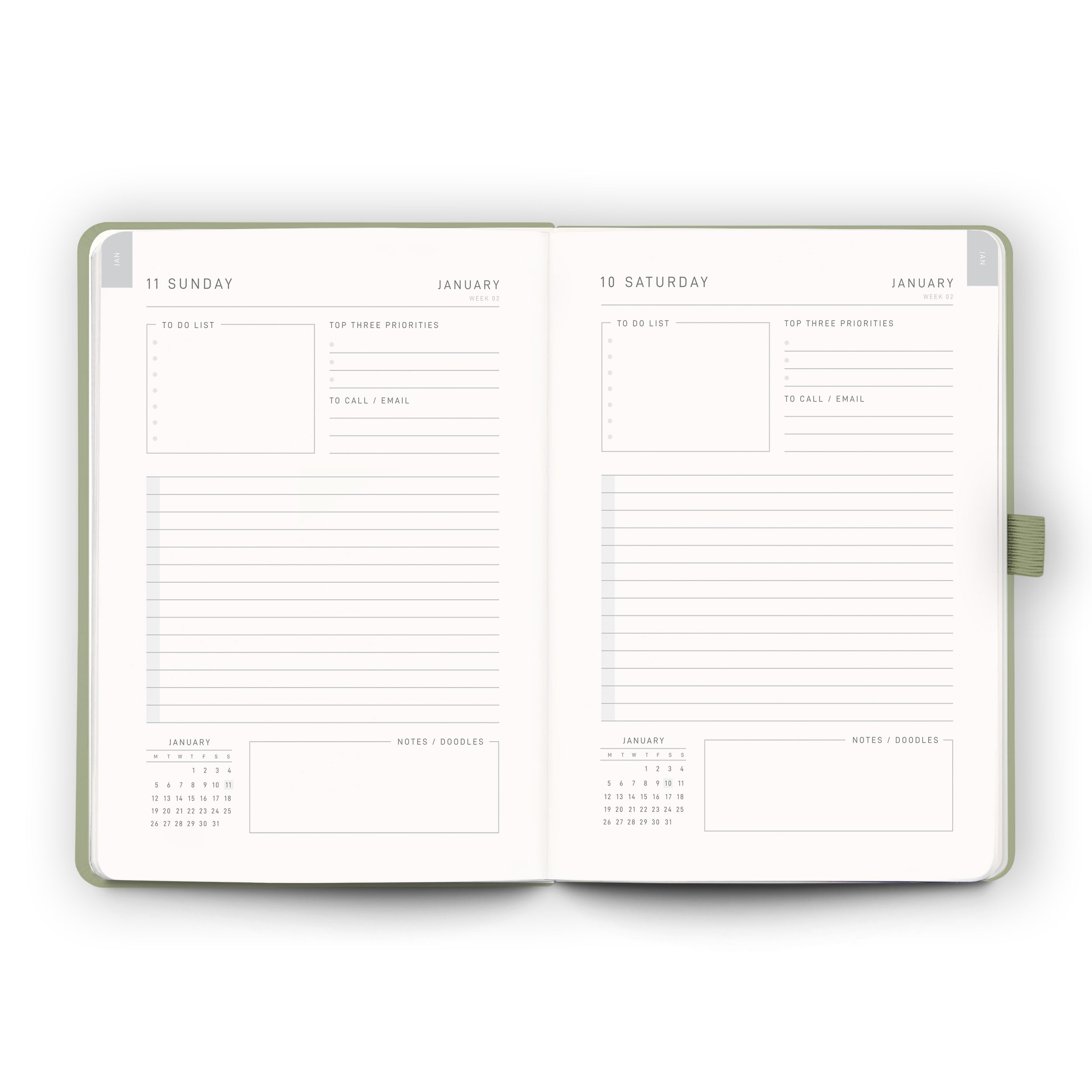 Sage Moss - 2026 Diary - Day per Page A5