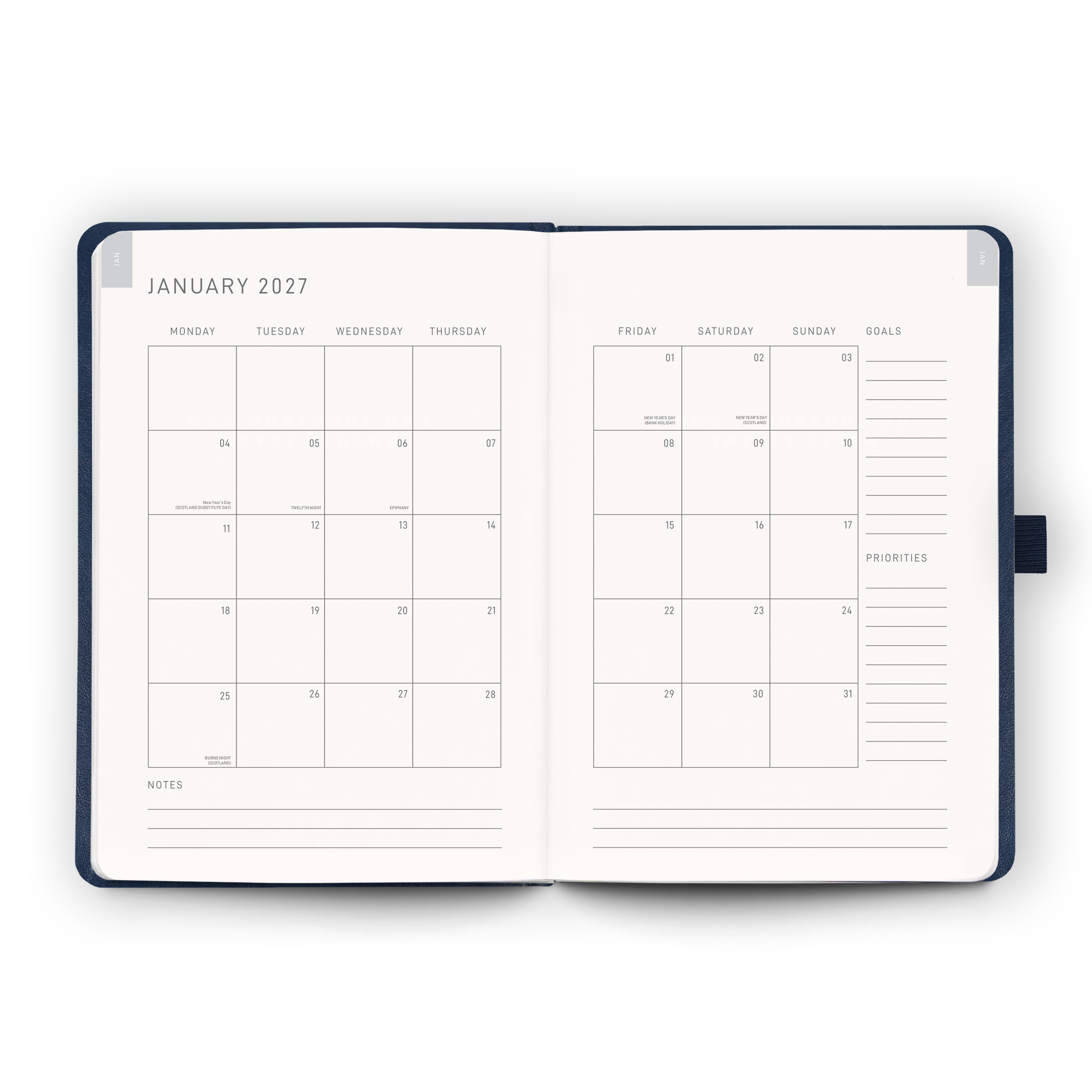 Open blank pages inside the 2027 Daily Diary | Ink