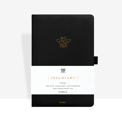 Gold Bee A5 2024 Diary - Scribble & Dot