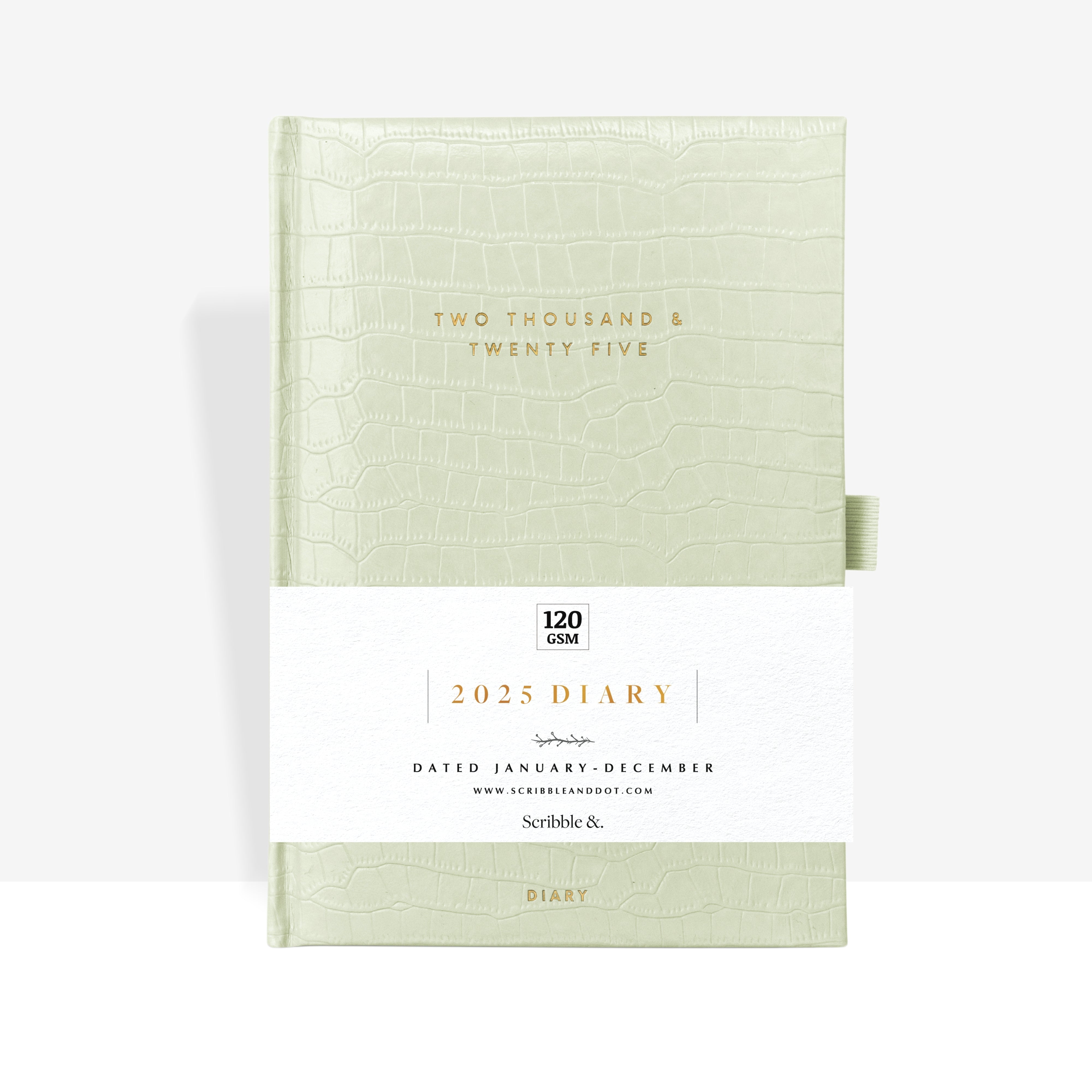 Sage Croc A5 2025 Diary - Scribble & Dot