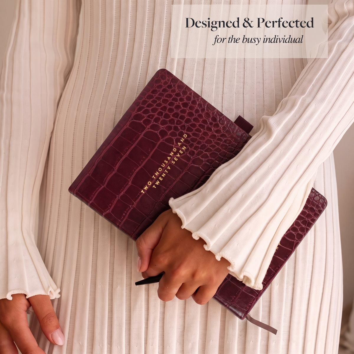 2027 A5 Week to View Diary | Burgundy Croc