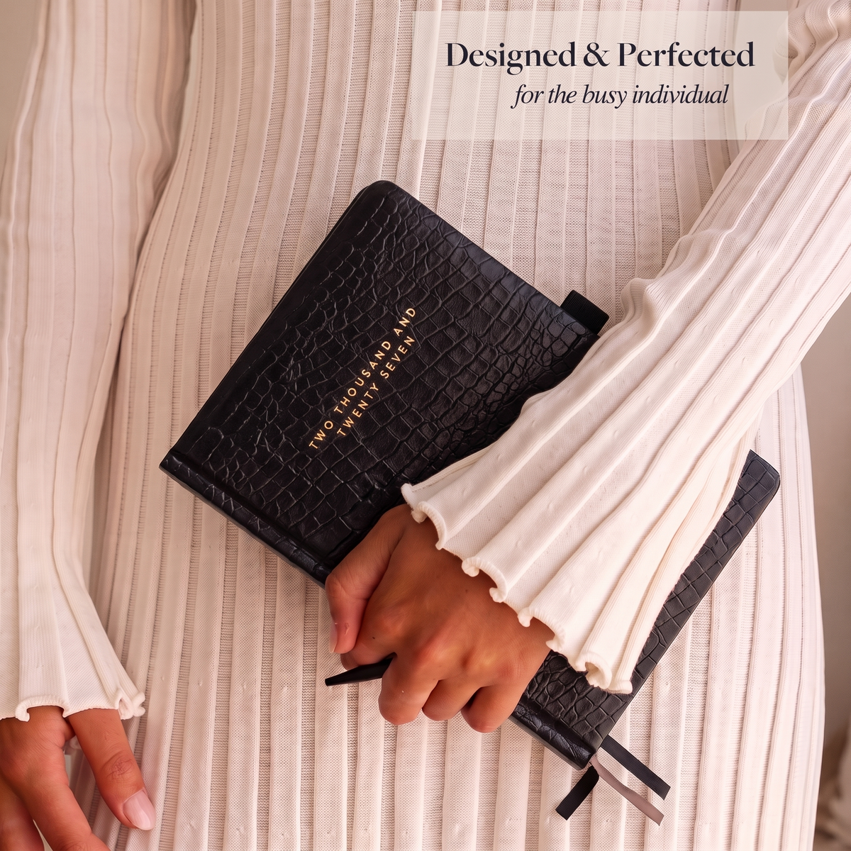 2027 A5 Week to View Diary | Black Croc