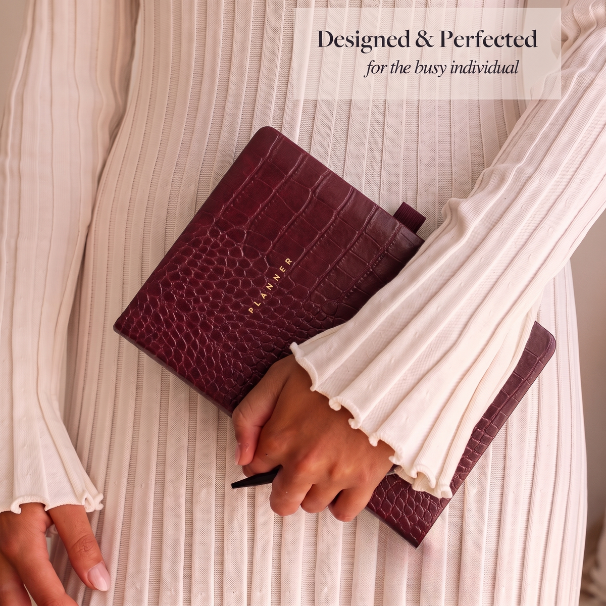 Undated Planner | Burgundy Croc