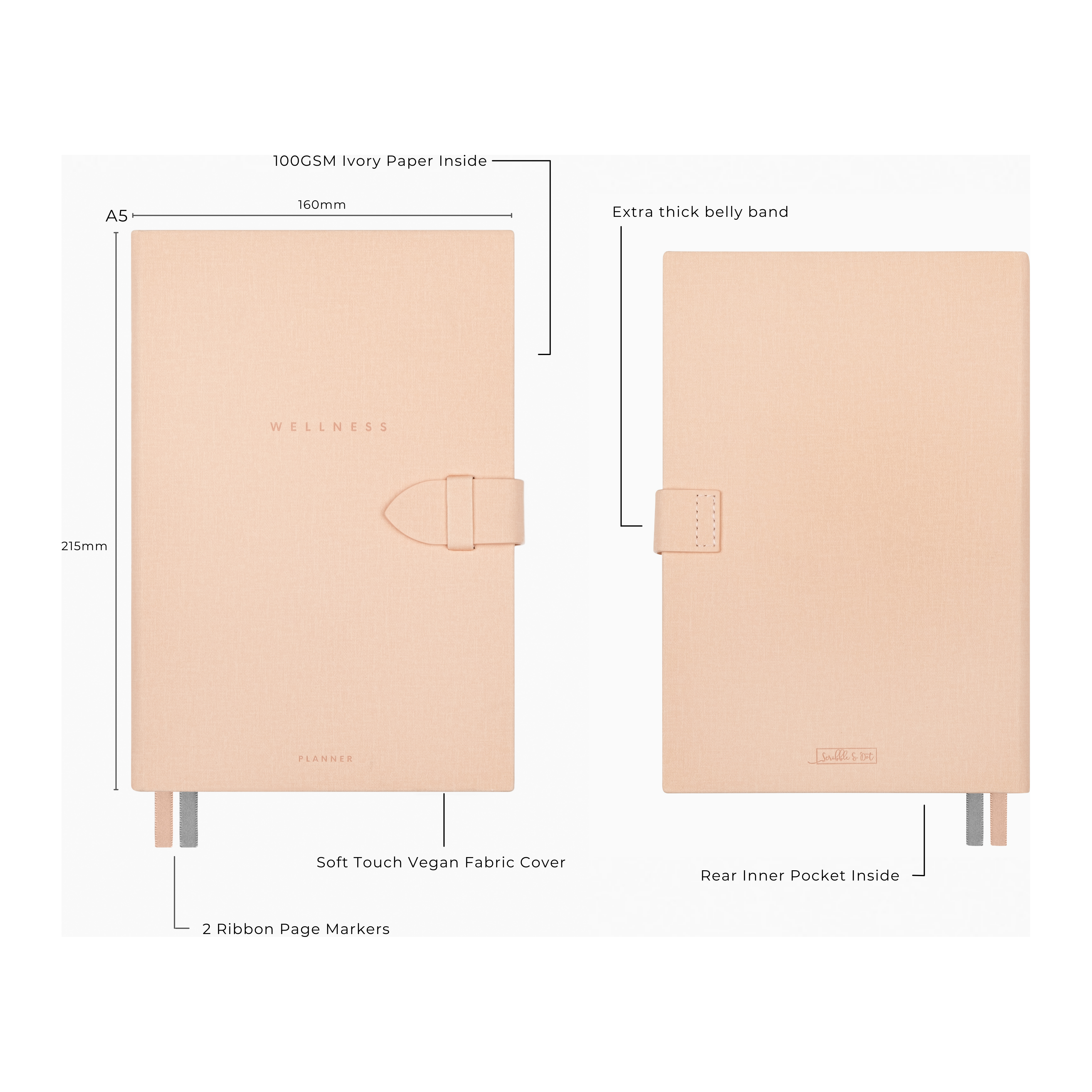Peach - Wellness Planner - Scribble & Dot